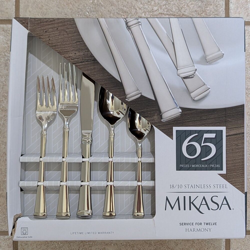 MIKASA 18/10 STAINLESS STEEL SERVICE FOR 12 HARMONY FLATWARE NEW